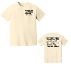Clinton Public Library Unisex Comfort Colors Pigment Dyed Short Sleeve Shirt-Ivory