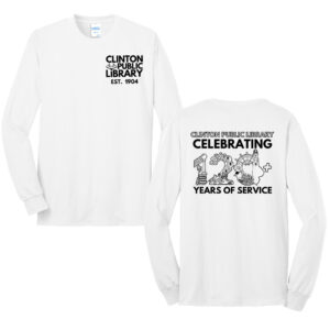 Clinton Public Library Unisex Cotton Long Sleeve Tee-White