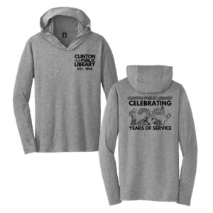 Clinton Public Library District Made Mens Perfect Tri Long Sleeve Hoodie-Grey Frost