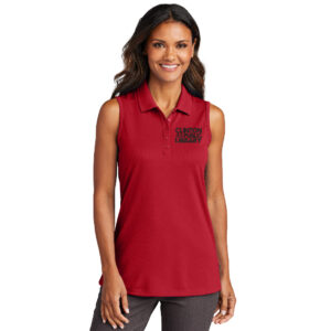 Clinton Public Library Port Authority Ladies Dry Zone UV Micro-Mesh Sleeveless Polo-Rich Red
