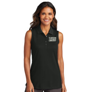 Clinton Public Library Port Authority Ladies Dry Zone UV Micro-Mesh Sleeveless Polo-Deep Black