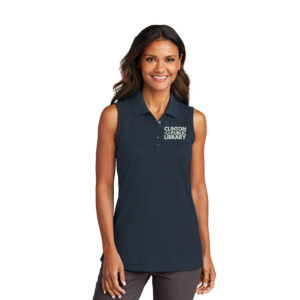 Clinton Public Library Port Authority Ladies Dry Zone UV Micro-Mesh Sleeveless Polo-River Blue Navy