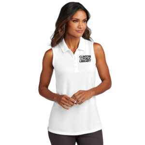 Clinton Public Library Port Authority Ladies Dry Zone UV Micro-Mesh Sleeveless Polo-White