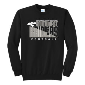 CCC Raiders FB Unisex Fleece Crewneck Sweatshirt-Black