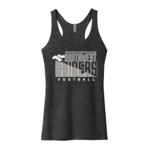 CCC Raiders FB Next Level Women’s Triblend Racerback Tank-Vintage Black