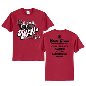 Clinton Track Unisex Short Sleeve Tee-Red