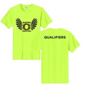 Clinton Track Unisex Short Sleeve Tee-Safety Green