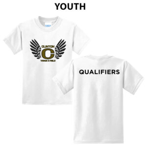 Clinton Track Youth Short Sleeve Tee-White
