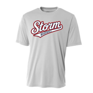 Storm Baseball Adult Cooling Performance Tshirt-Silver