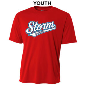 Storm Baseball YOUTH Cooling Performance Tshirt-Scarlet