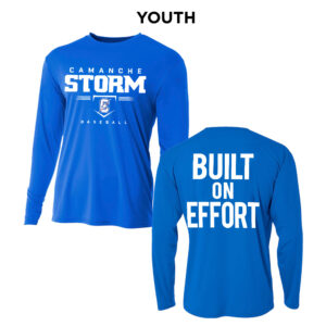 Storm Baseball Youth Cooling Performance long sleeve Crew Tee-Royal
