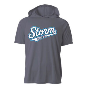 Storm Baseball Adult Cooling Performance short sleeve hooded tee-Graphite