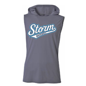 Storm Baseball Adult Cooling Performance skeeveless  hooded tee-Graphite