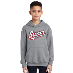 Storm Baseball Youth Hooded Sweatshirt-Athletic Heather