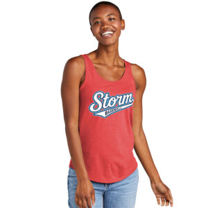 Storm Baseball District Women’s Relaxed Tri Blend Relxed Tank-Red Frost