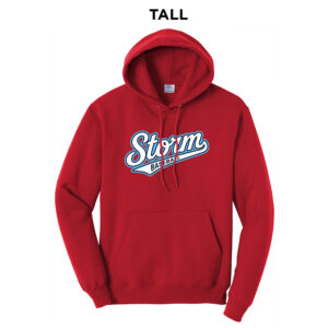 Storm Baseball Tall Fleece Hooded Sweatshirt-Red