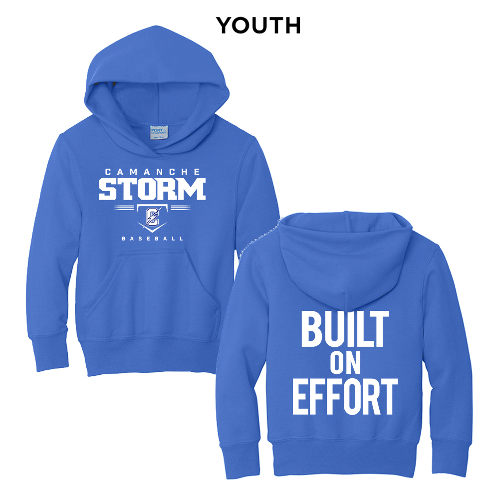 Storm Baseball Youth Fleece Hooded Sweatshirt-Royal