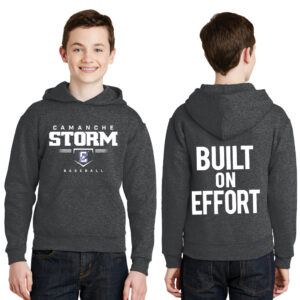 Storm Baseball Youth Fleece Hooded Sweatshirt-Black Heather