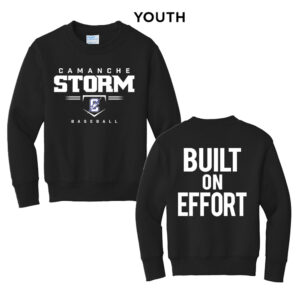 Storm Baseball Youth Fleece Crewneck Sweatshirt-Black