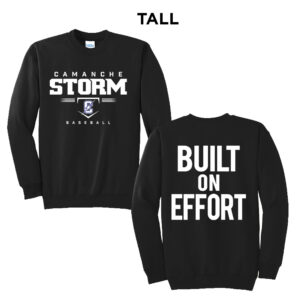 Storm Baseball Tall Fleece Crewneck Sweatshirt-Black