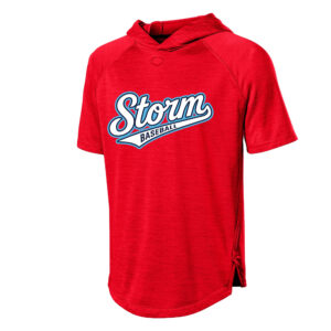 Storm Baseball Evoshield Adult Lightweight Short Sleeve  Baseball Training hoodie 2.0- SCARLET  Heather (L,XL)