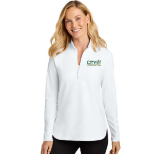 City Construction Port Authority Ladies C-FREE Double Knit 1/4-Zip-White