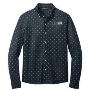 City Construction Mercer and Mettle Stretch Jersey Long Sleeve Shirt-Navy Geo Diamond