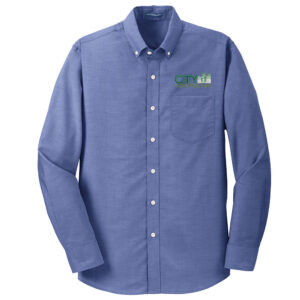 City Construction Port Authority SuperPro Oxford Shirt-Navy
