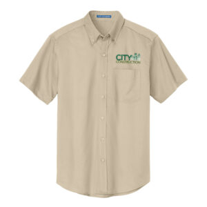 City Construction Port Authority Short Sleeve Easy Care Shirt Men-Stone