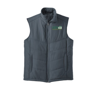 City Construction Port Authority Men Puffy Vest jacket-Dark Slate Black