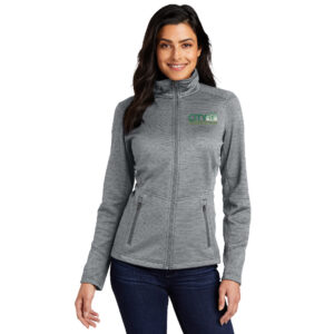 City Construction Port Authority Ladies Digi Stripe Fleece Jacket-Grey