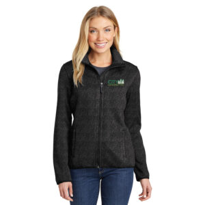 City Construction Port Authority Ladies Sweater Fleece Jacket-Black Heather
