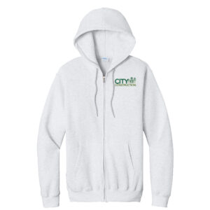 City Construction Unisex Core Fleece Full-Zip Hooded Sweatshirt-Ash