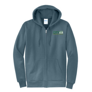 City Construction Unisex Core Fleece Full-Zip Hooded Sweatshirt-Steel Blue