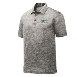 City Construction Sport-Tek PosiCharge Electric Heather Polo Men-Black