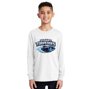 Dysart Swim Youth Cotton Long Sleeve Tee-White