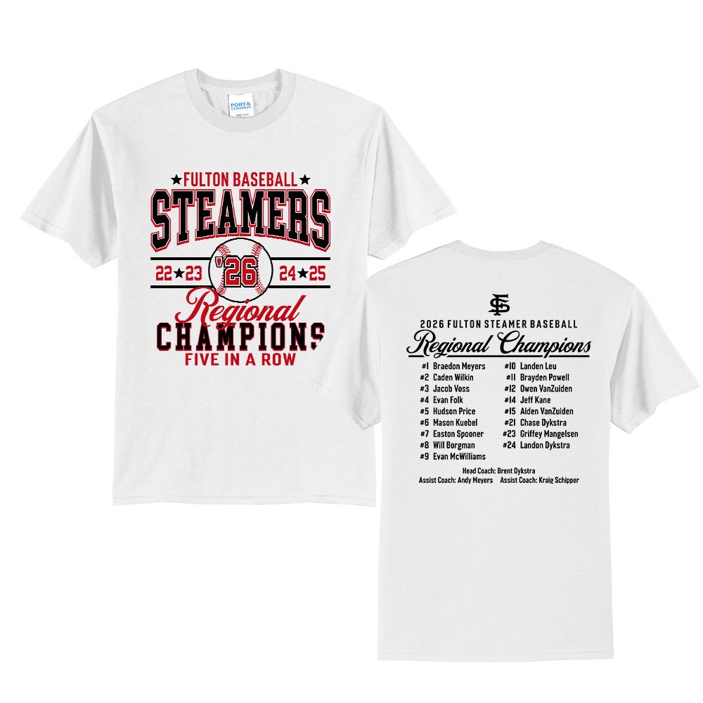 Fulton BB Regional Champs Unisex Short Sleeve Tee-White
