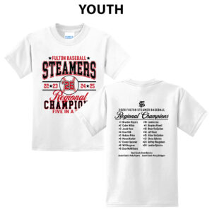 Fulton BB Regional Champs Youth Short Sleeve Tee-White