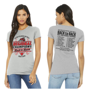 Fulton SB Regional Champs Bella and Canvas Women Slim Fit Short Sleeve-Silver