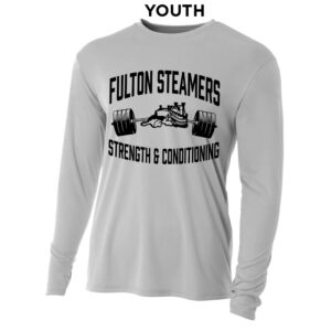 Fulton Strength Conditioning Youth Cooling Performance long sleeve Crew Tee-Silver