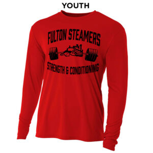 Fulton Strength Conditioning Youth Cooling Performance long sleeve Crew Tee-Scarlet