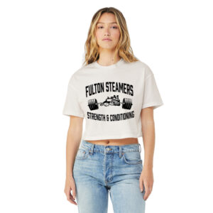 Fulton Strength Conditioning Bella and Canvas Women Jersey Crop Tee-Vintage White