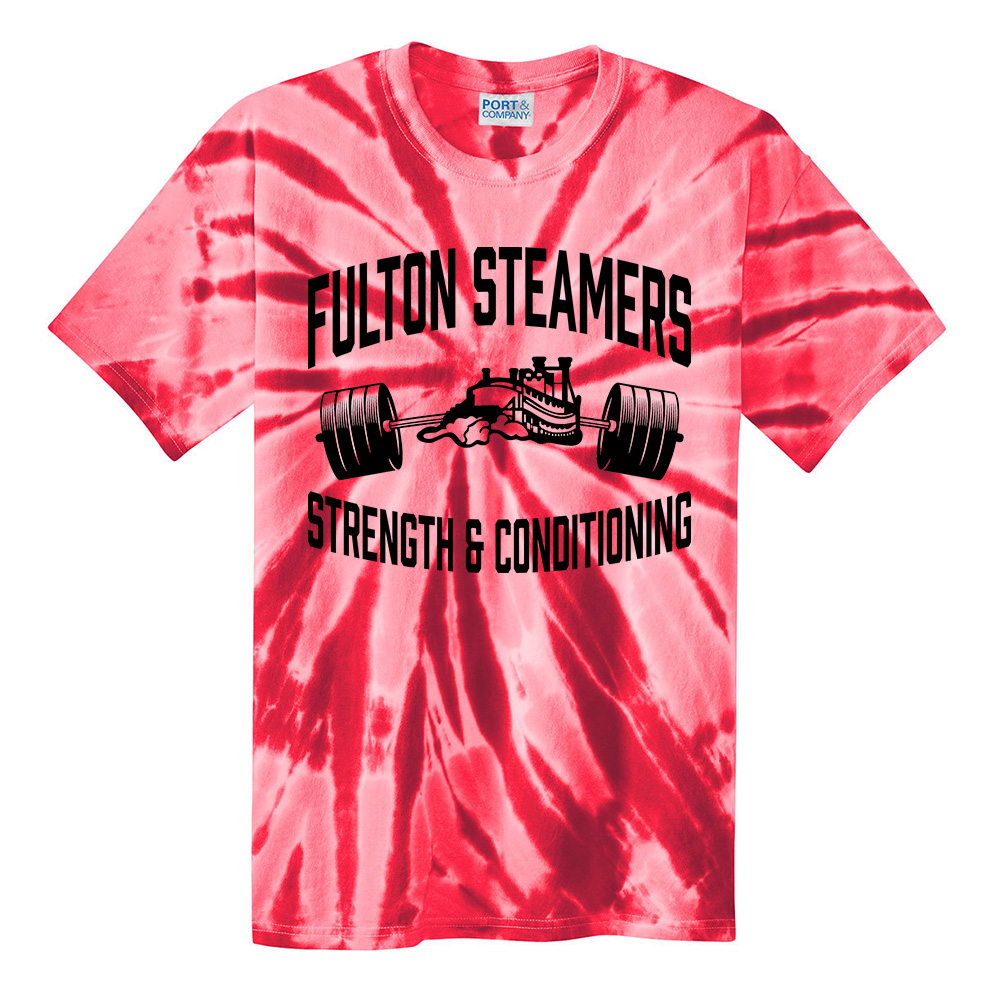 Fulton Strength Conditioning Unisex Essential Tie-Dye Tee-Red