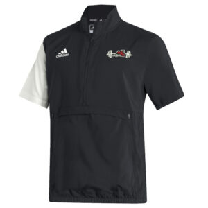Fulton Strength Conditioning Adidas STADIUM woven short sleeve 1/4 zip- Black/white (L, 3x)