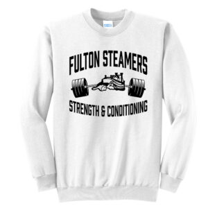 Fulton Strength Conditioning Unisex Fleece Crewneck Sweatshirt-White