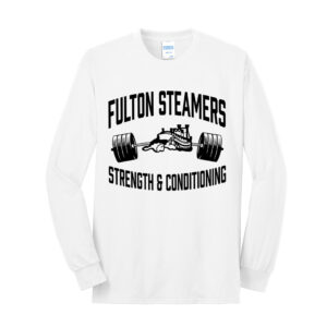 Fulton Strength Conditioning Unisex Cotton Long Sleeve Tee-White