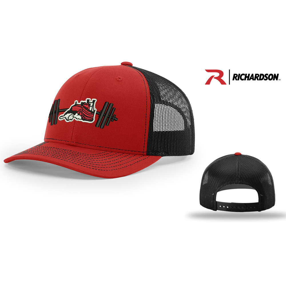 Fulton Strength Conditioning Richardson Pro Crown Mesh Back Adjustable back cap Split-Red/Black