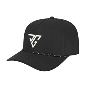 JG ICON performance rope golf cap-Black/Black/White