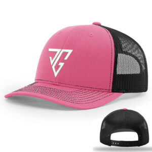 JG Richardson Pro Crown Mesh Back Adjustable back cap-Hot Pink/Black