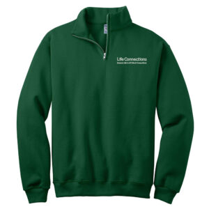 Life Connections Jerzees Unisex NuBlend 1/4 Zip Cadet Collar Sweatshirt-Forest